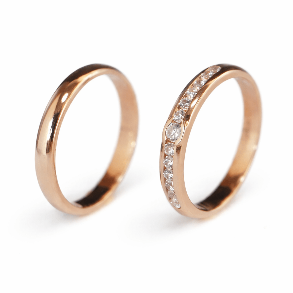 Wedding Diamond Gold Ring Set Natasa - SOVATS