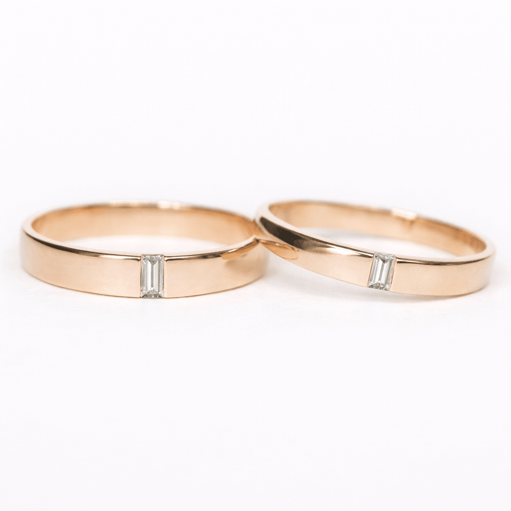 Wedding Diamond Gold Ring Set Yamuna - SOVATS