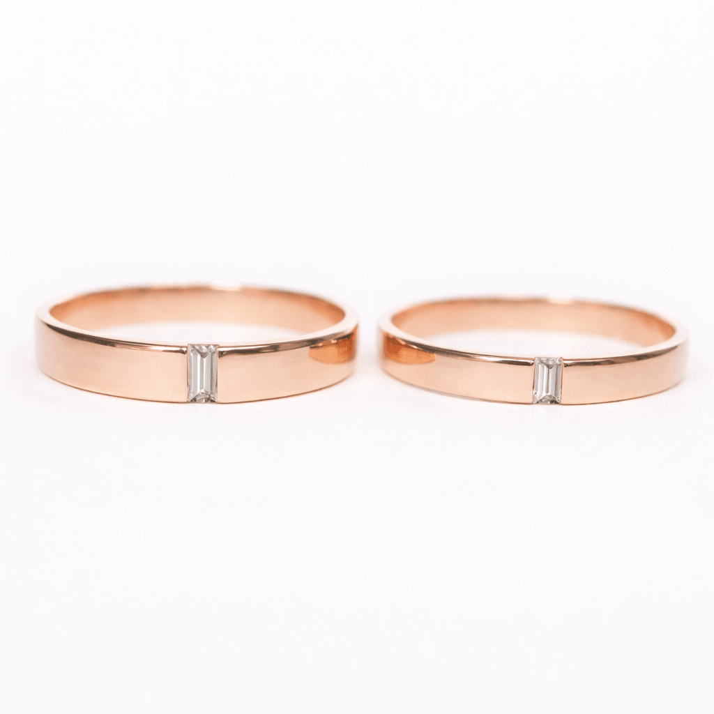 Wedding Diamond Gold Ring Set Yamuna - SOVATS