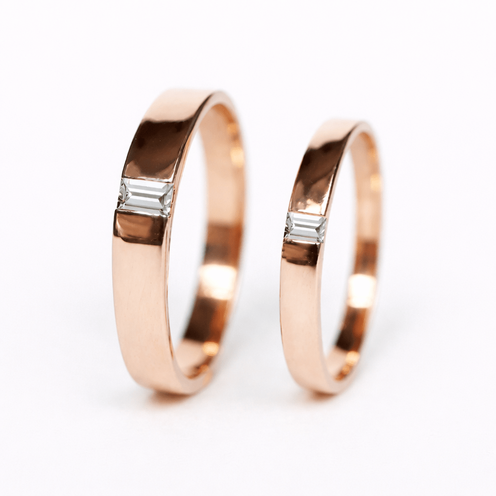 Wedding Diamond Gold Ring Set Yamuna - SOVATS