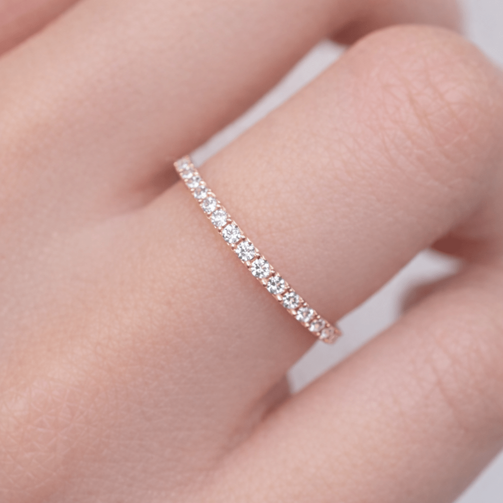 White Diamond Half Eternity Ring Jasmin - SOVATS