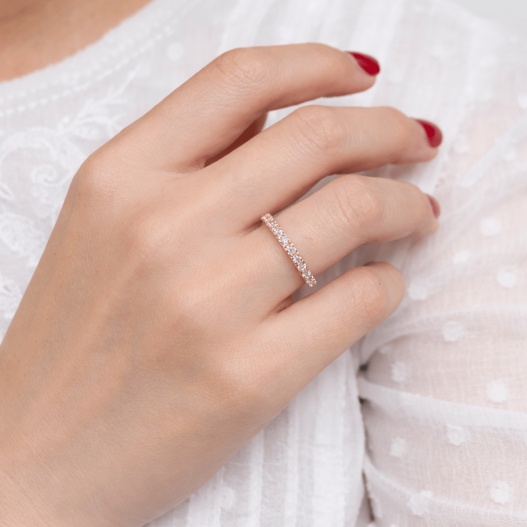 White Diamond Half Eternity Ring Vilma - SOVATS
