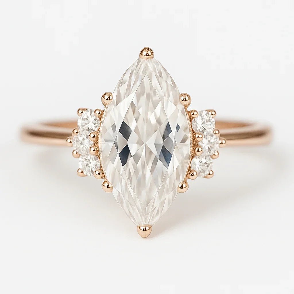 White Topaz Diamond Ring Ayda - SOVATS