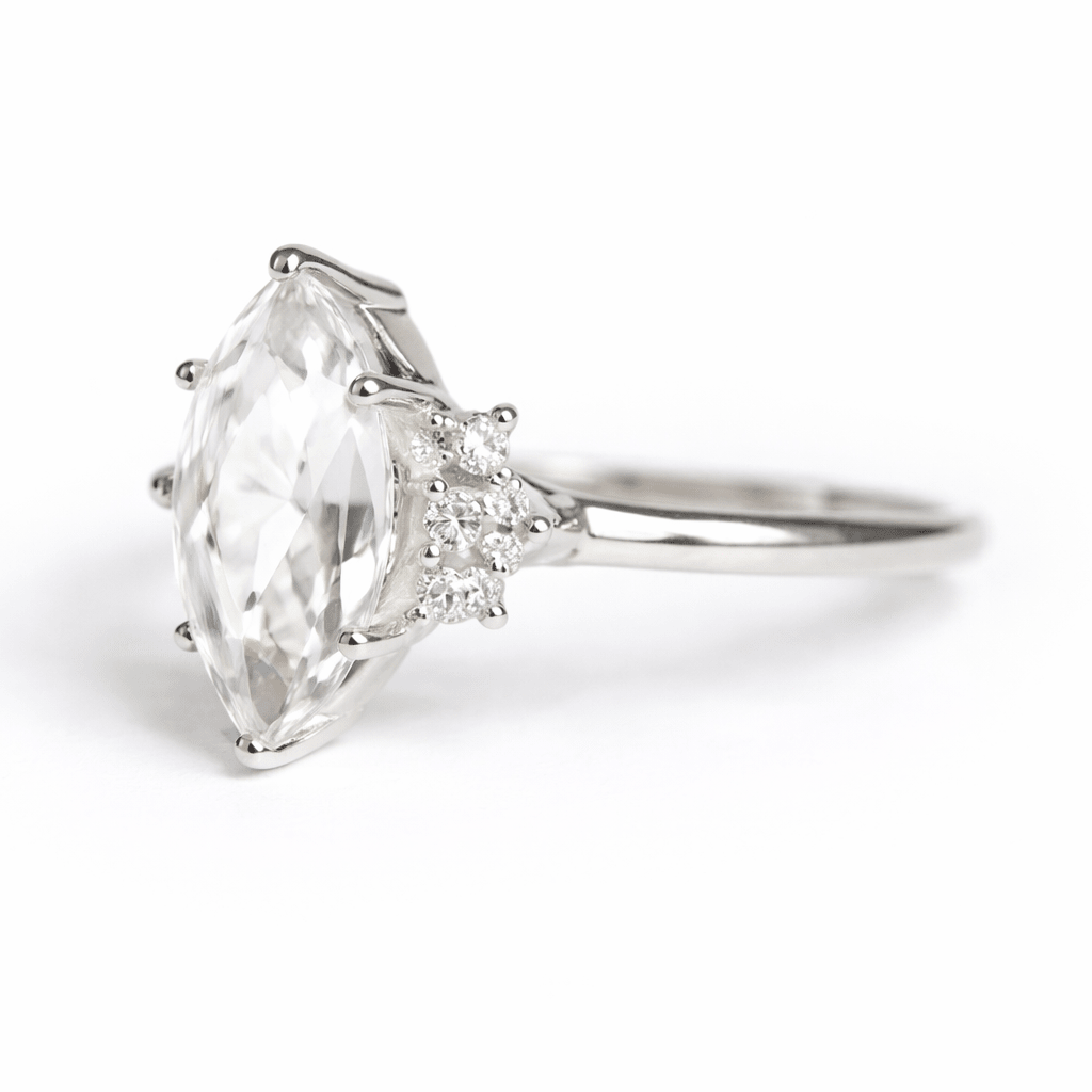 White Topaz Diamond Ring Ayda - SOVATS