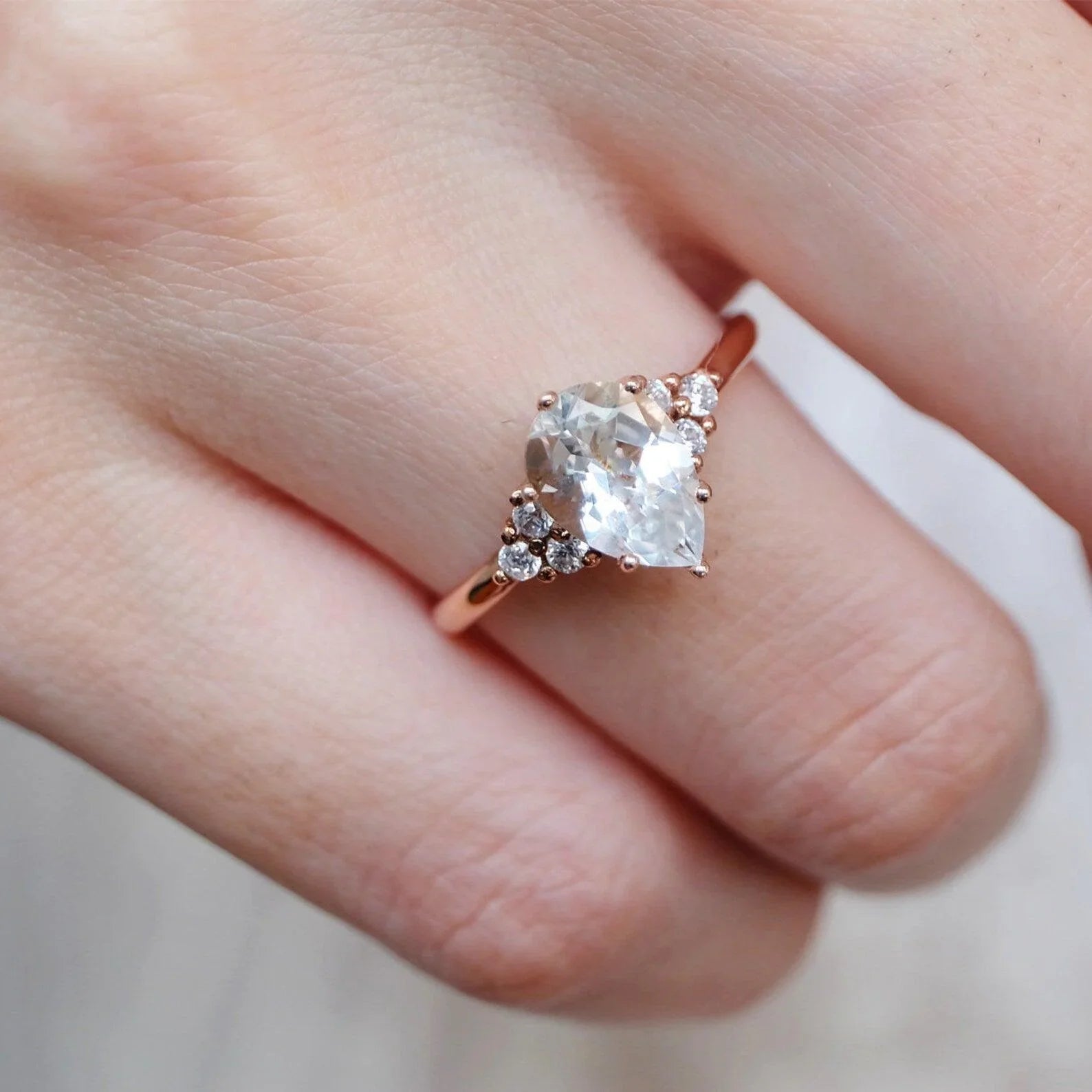 White Topaz Ring Chandra - SOVATS