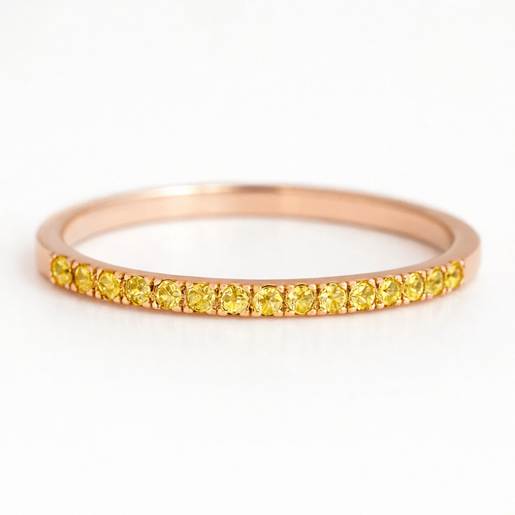 Yellow Diamond Half Eternity Ring Maryam - SOVATS