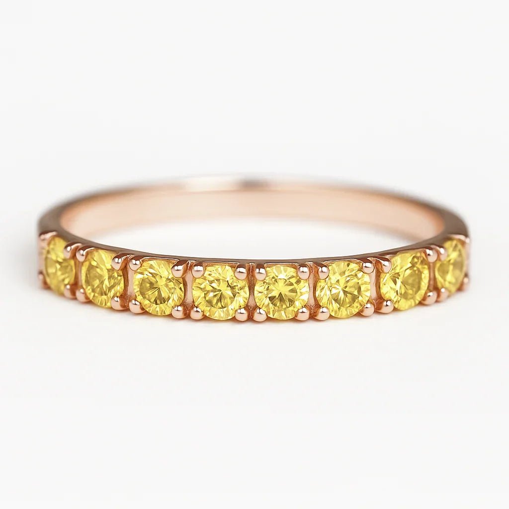 Yellow Diamond Half Eternity Ring Vilma - SOVATS