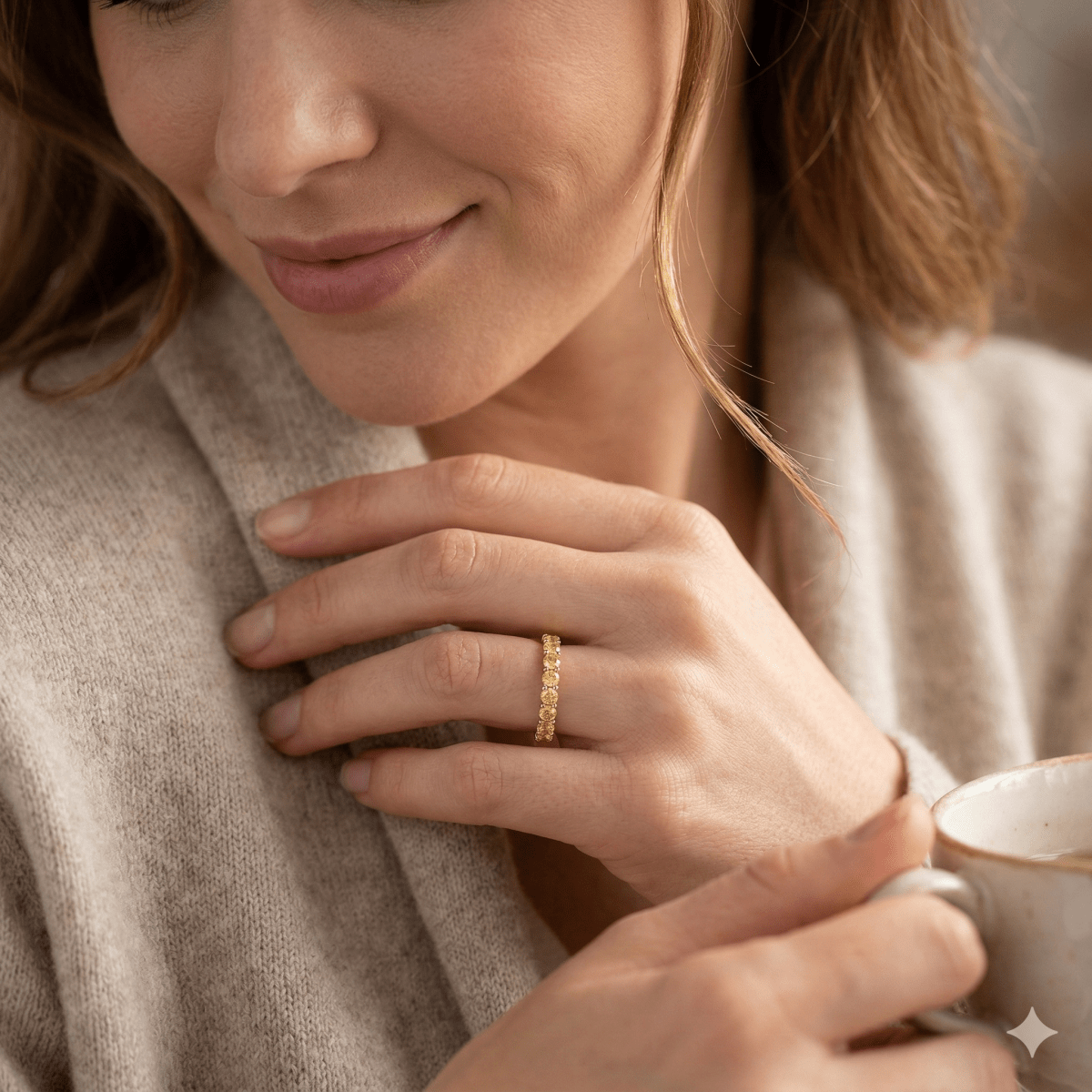 Yellow Diamond Half Eternity Ring Vilma - SOVATS