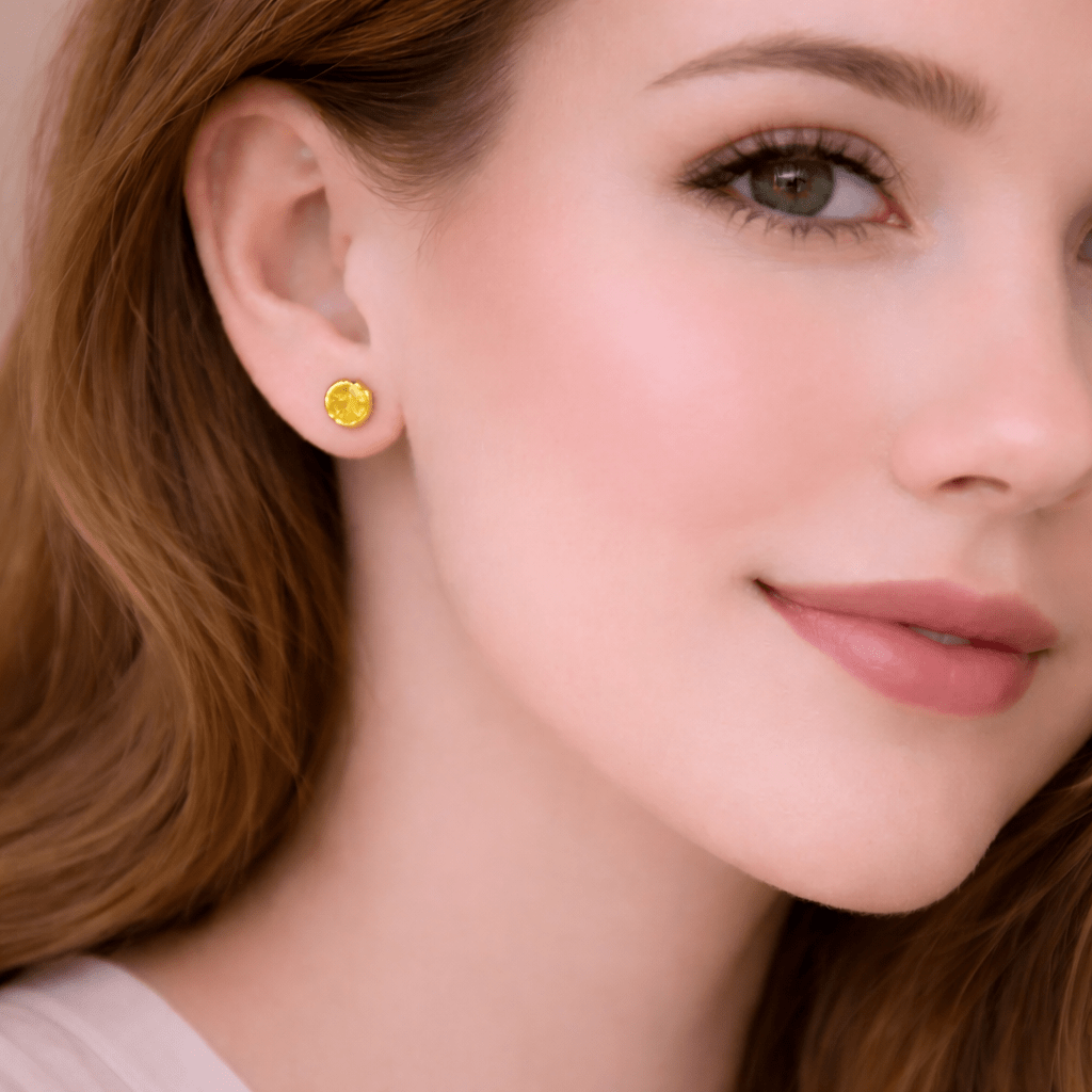 Yellow Sapphire Gold Earrings Amayeta - SOVATS