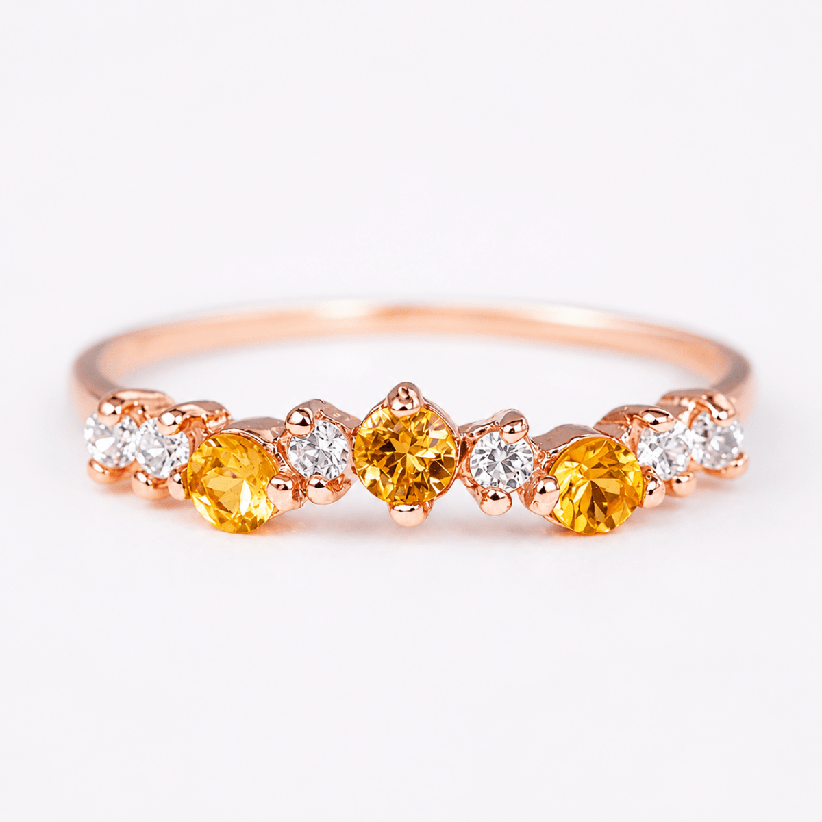 Yellow Sapphire White Topaz Gold Ring Taliyah - SOVATS