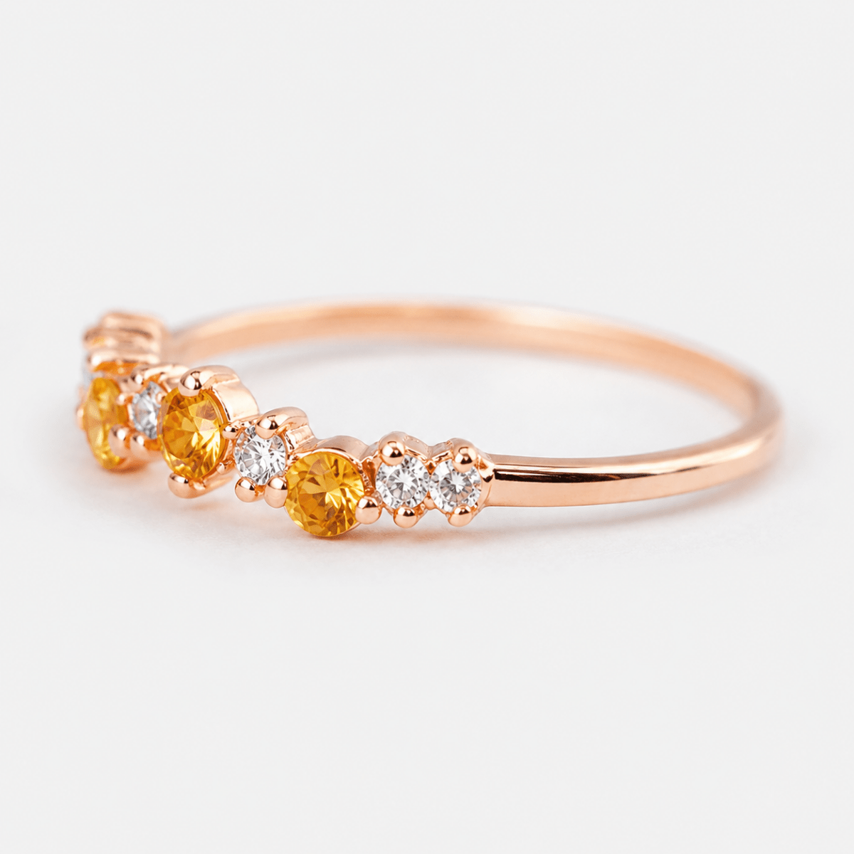 Yellow Sapphire White Topaz Gold Ring Taliyah - SOVATS