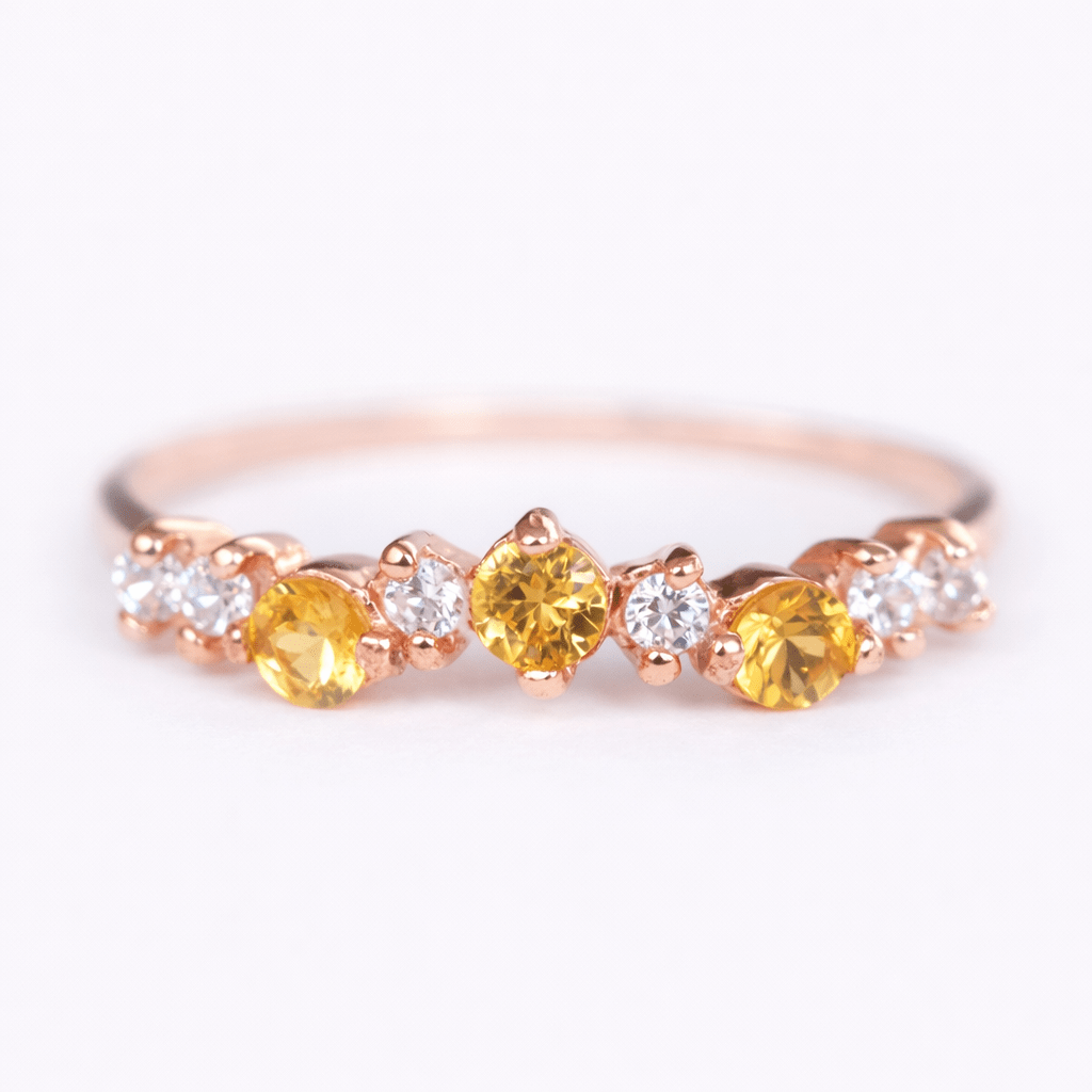 Yellow Sapphire White Topaz Ring Taliyah - SOVATS
