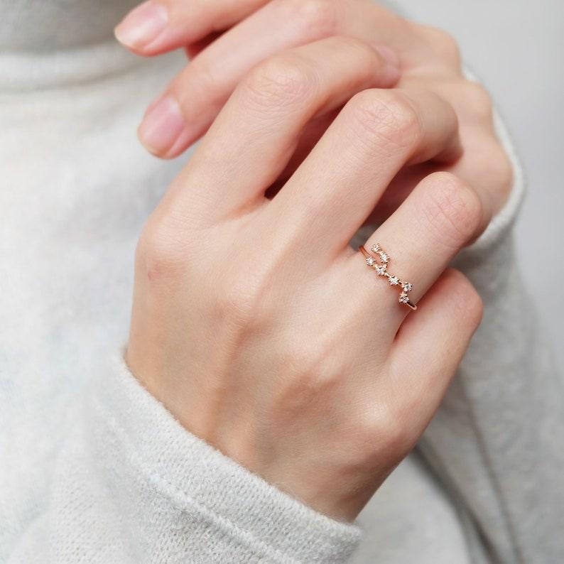 Zodiac Aquarius Diamond Ring - SOVATS
