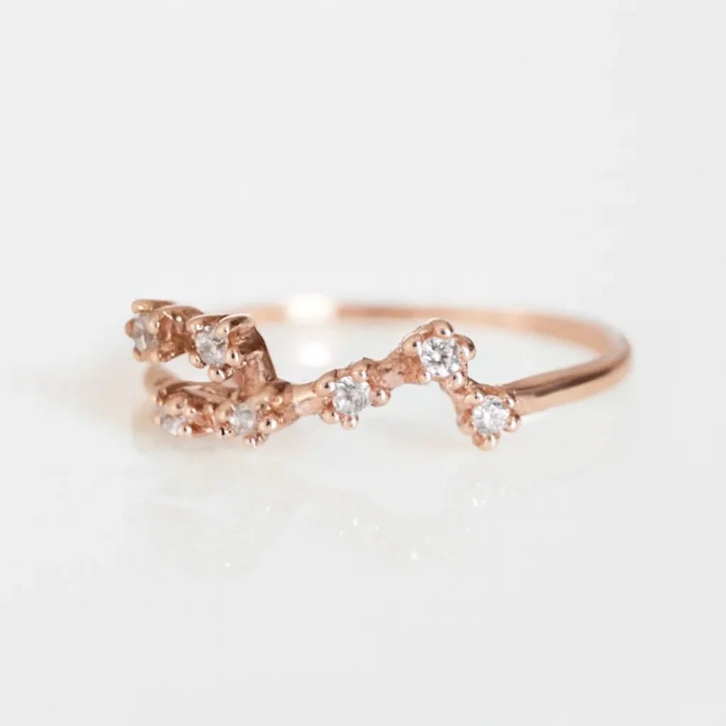 Zodiac Aquarius Diamond Ring - SOVATS