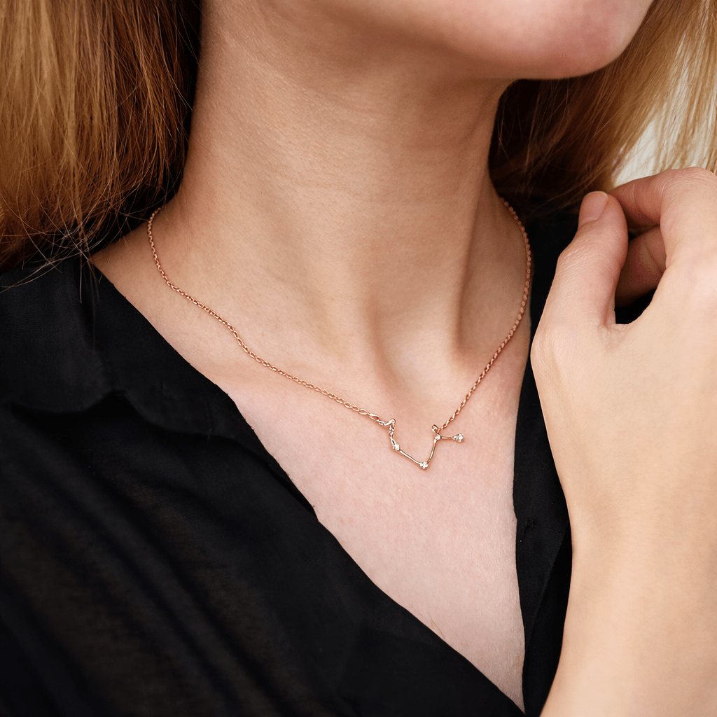 Zodiac Diamond Gold Necklace Aries - SOVATS