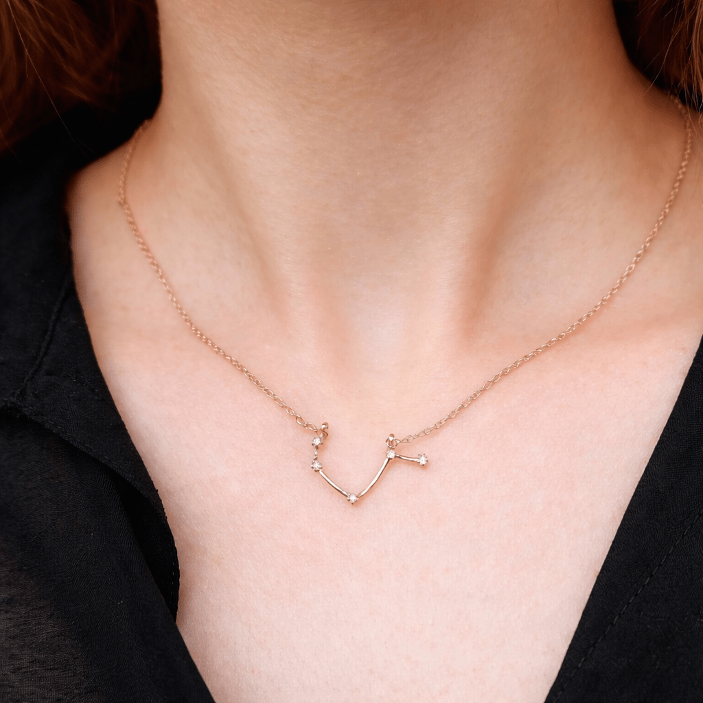 Zodiac Diamond Gold Necklace Aries - SOVATS
