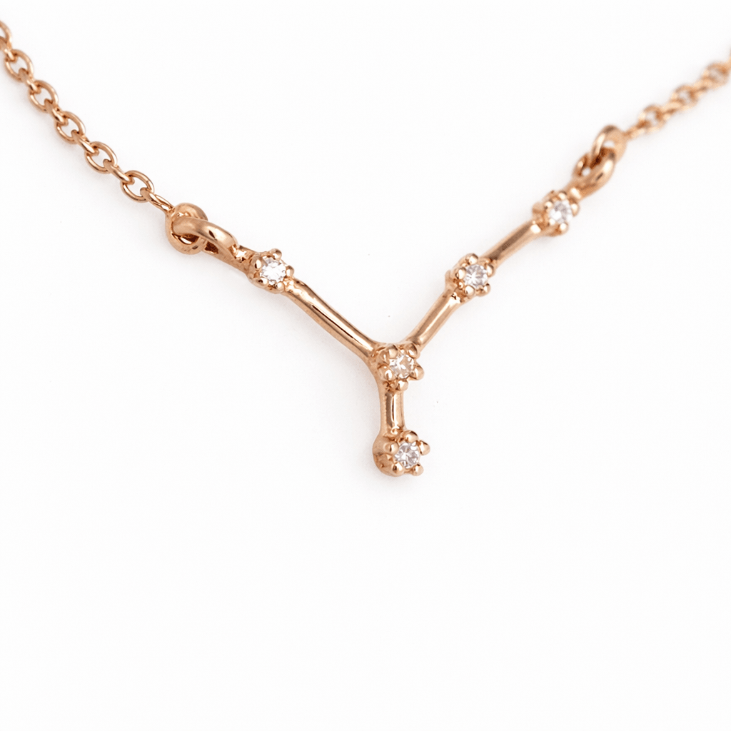 Zodiac Diamond Gold Necklace Cancer - SOVATS