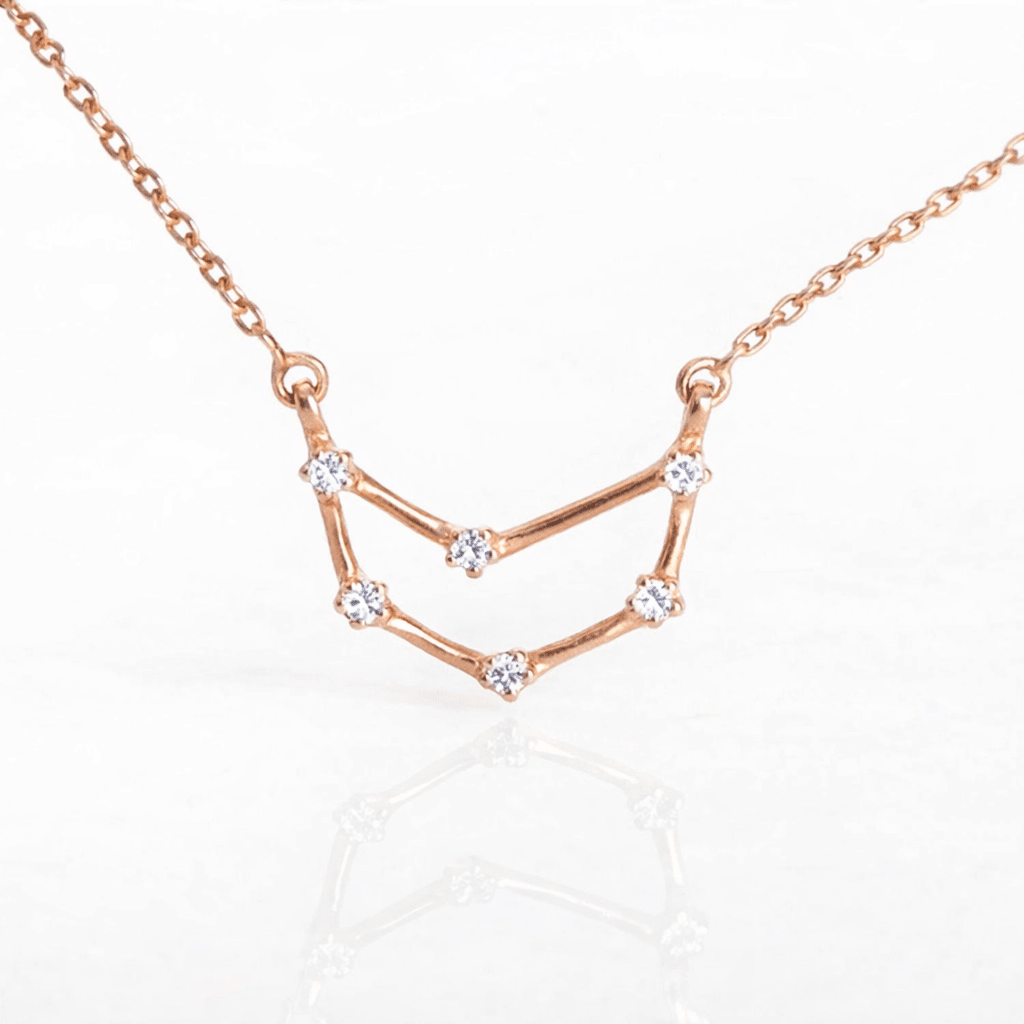 Zodiac Diamond Gold Necklace Capricorn - SOVATS