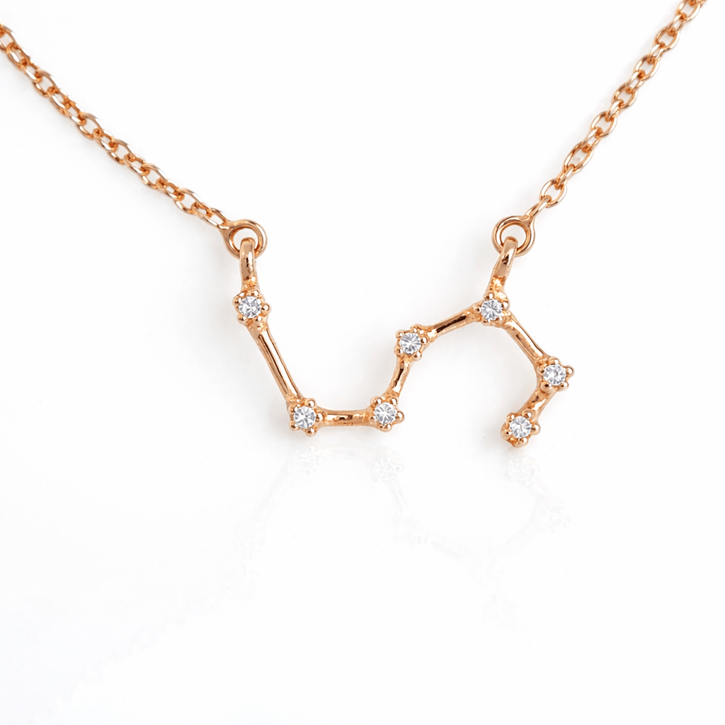 Zodiac Diamond Gold Necklace Leo - SOVATS