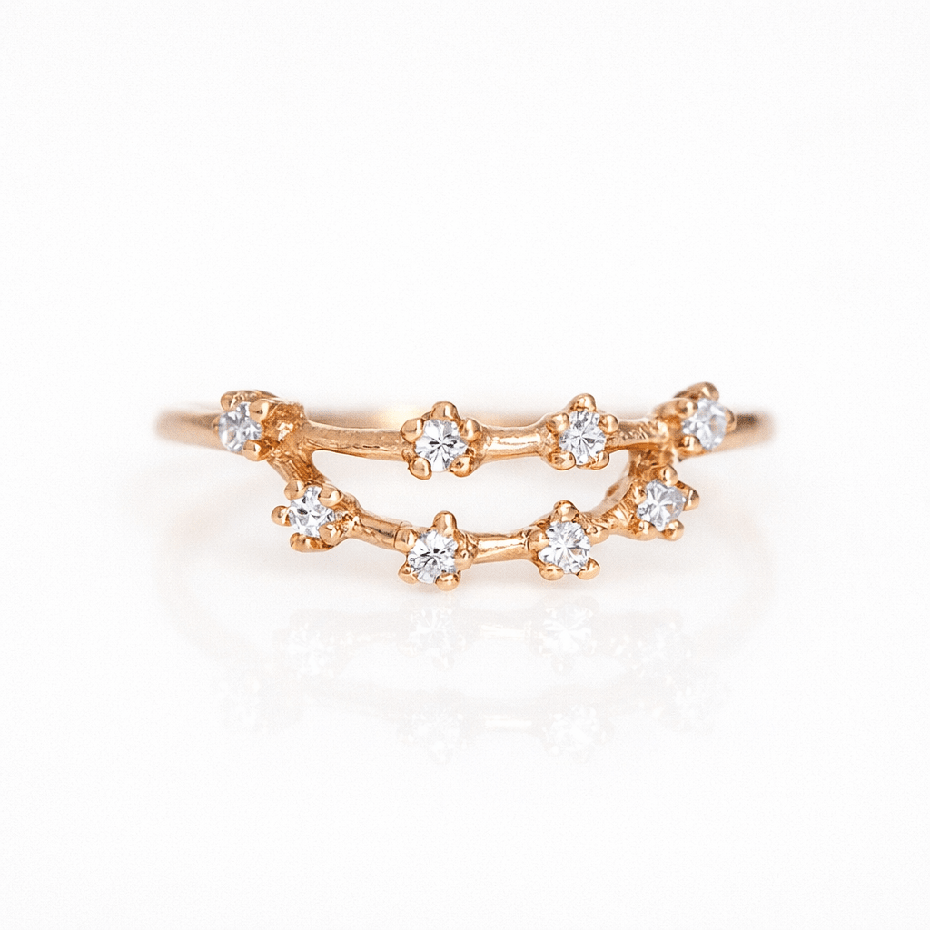 Zodiac Diamond Gold Ring Capricorn - SOVATS
