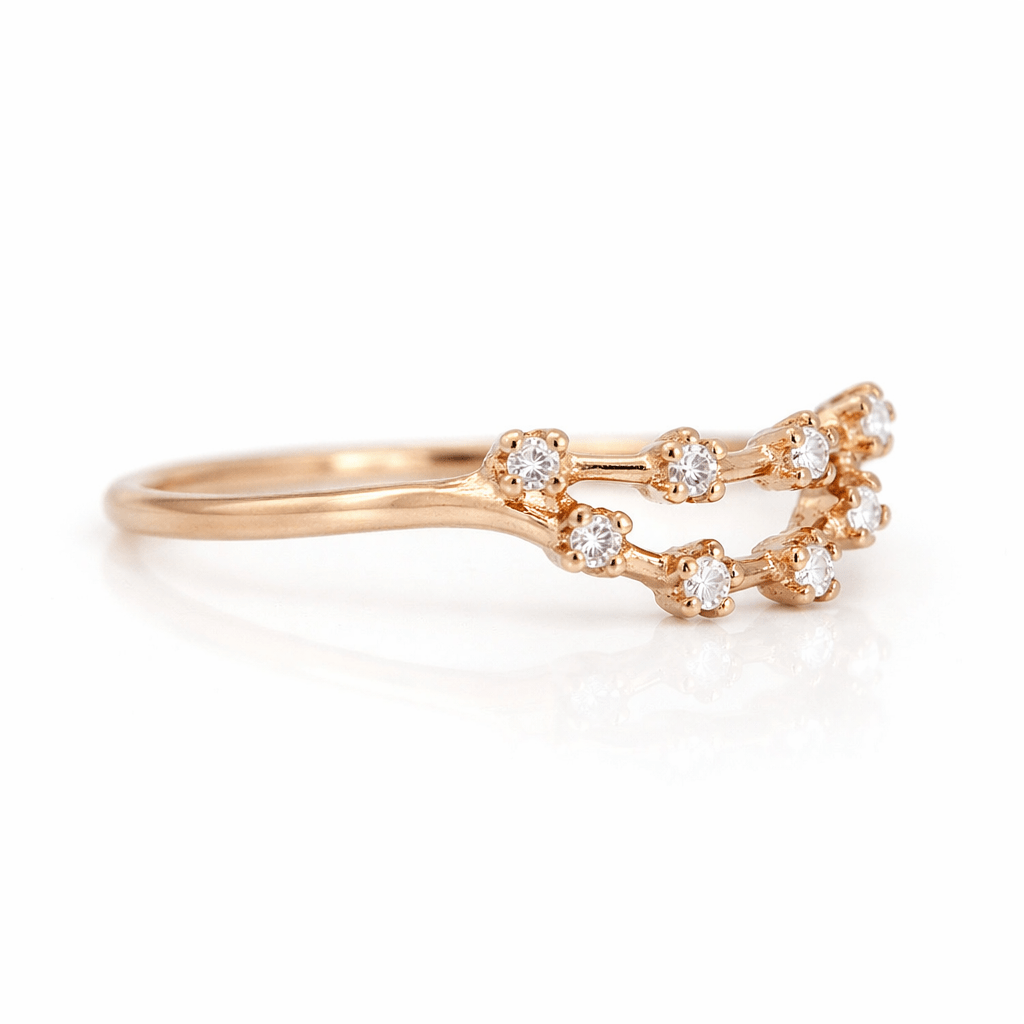 Zodiac Diamond Gold Ring Capricorn - SOVATS