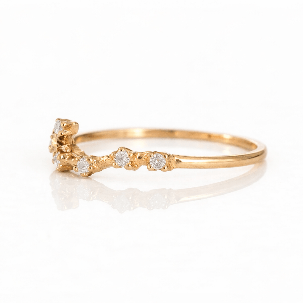 Zodiac Diamond Gold Ring Gemini - SOVATS