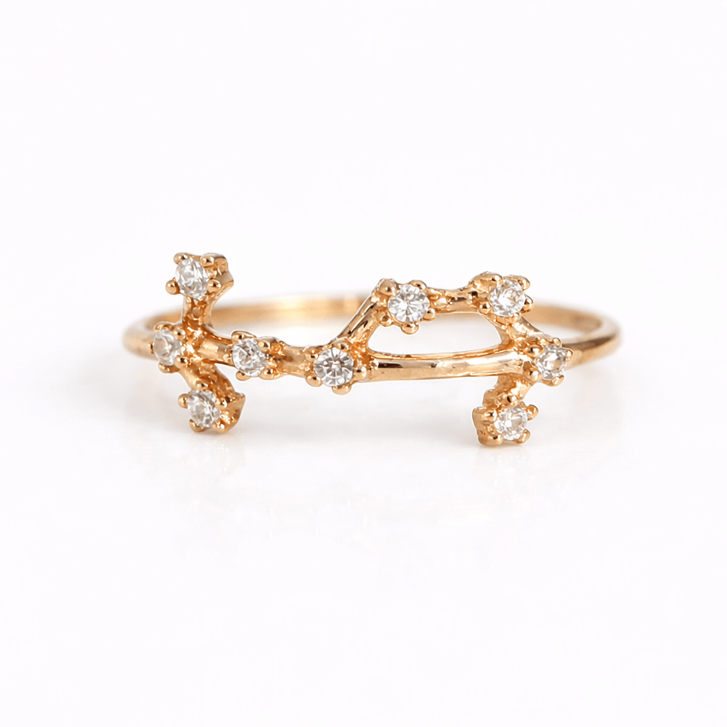 Zodiac Diamond Gold Ring Scorpio - SOVATS