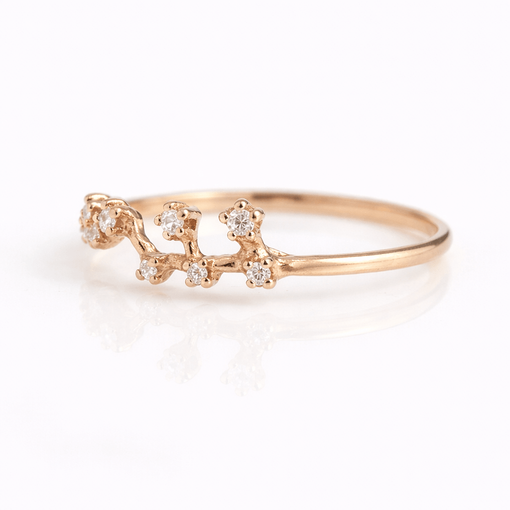 Zodiac Diamond Gold Ring Virgo - SOVATS