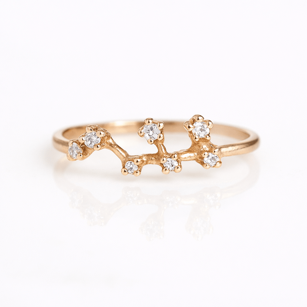 Zodiac Diamond Gold Ring Virgo - SOVATS