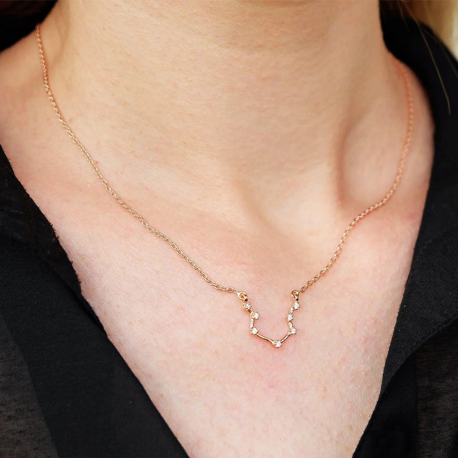 Zodiac Diamond Necklace Aquarius - SOVATS