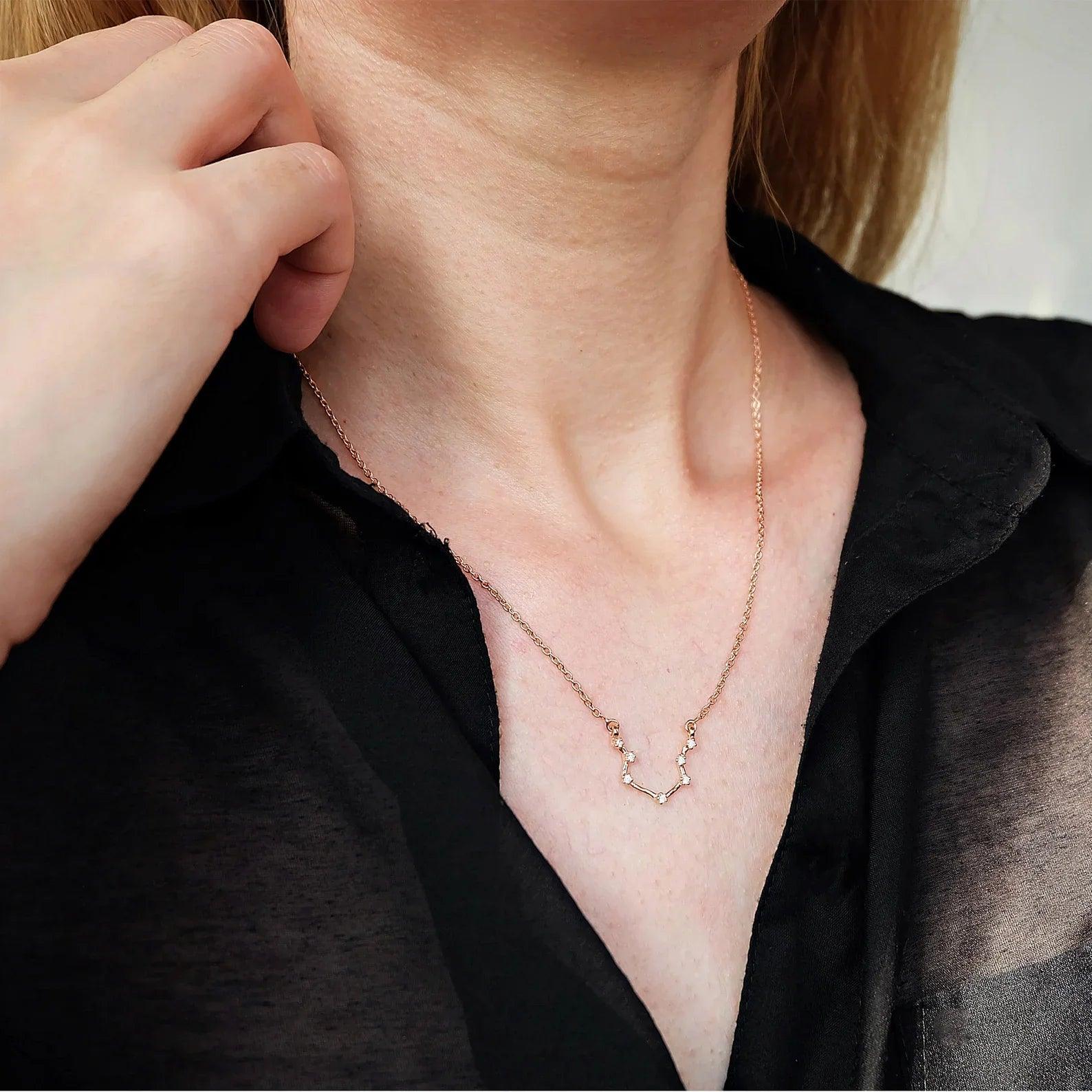 Zodiac Diamond Necklace Aquarius - SOVATS