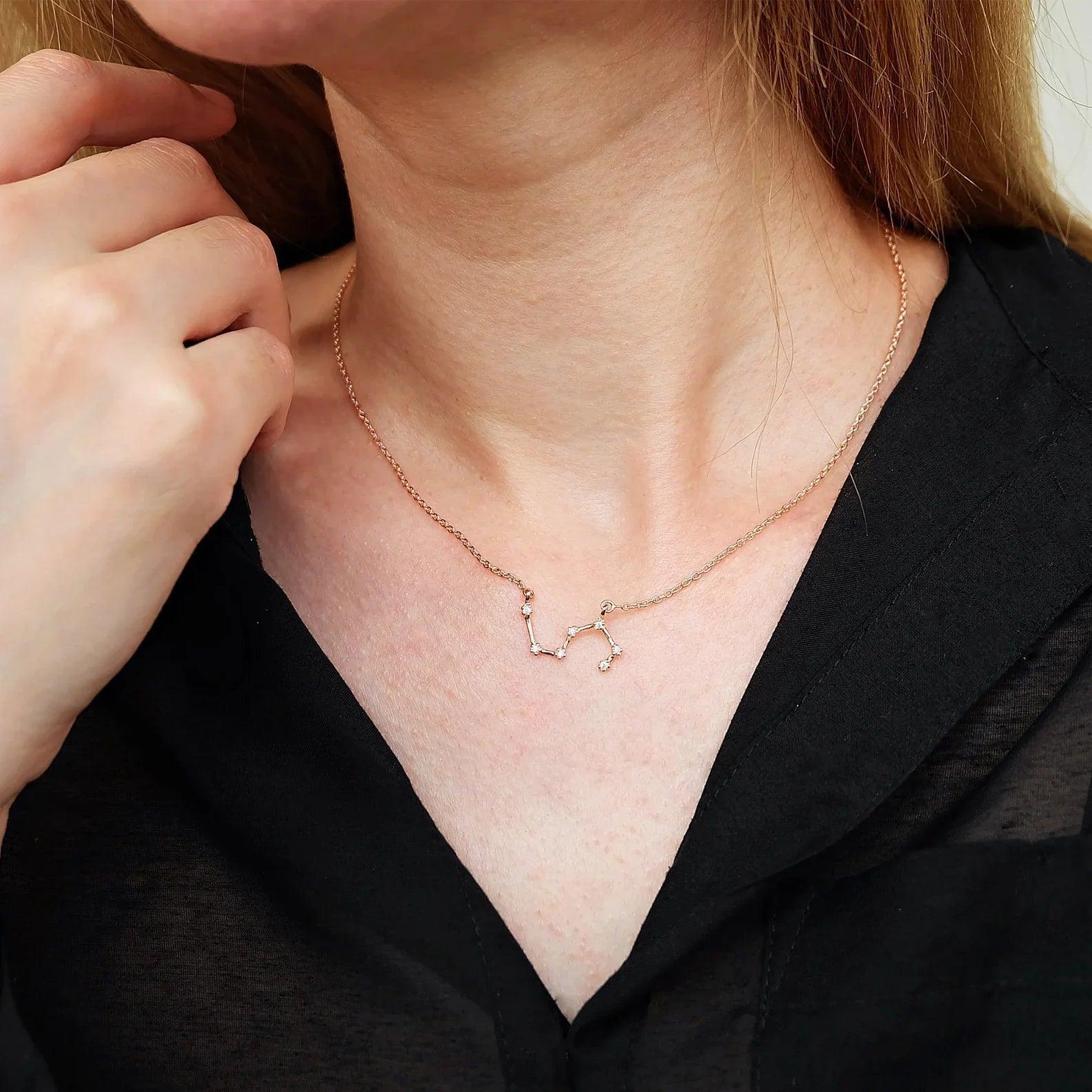 Zodiac Diamond Necklace Leo - SOVATS