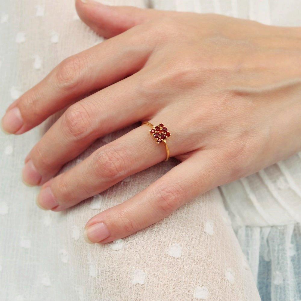 0.04 Carats 14k Solid Gold Garnet Engagement Ring - SOVATS