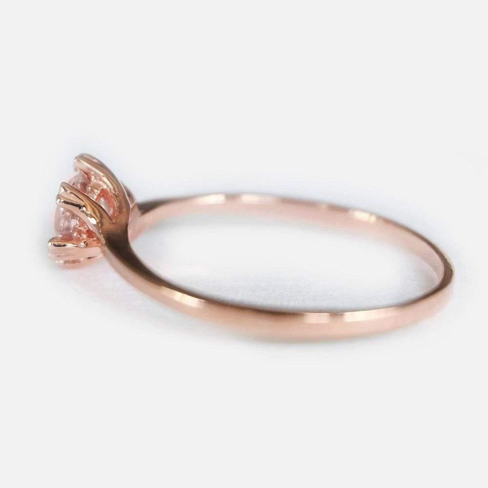 0.50 Carats 14k Solid Rose Gold Morganite Heart Prong Engagement Ring - SOVATS