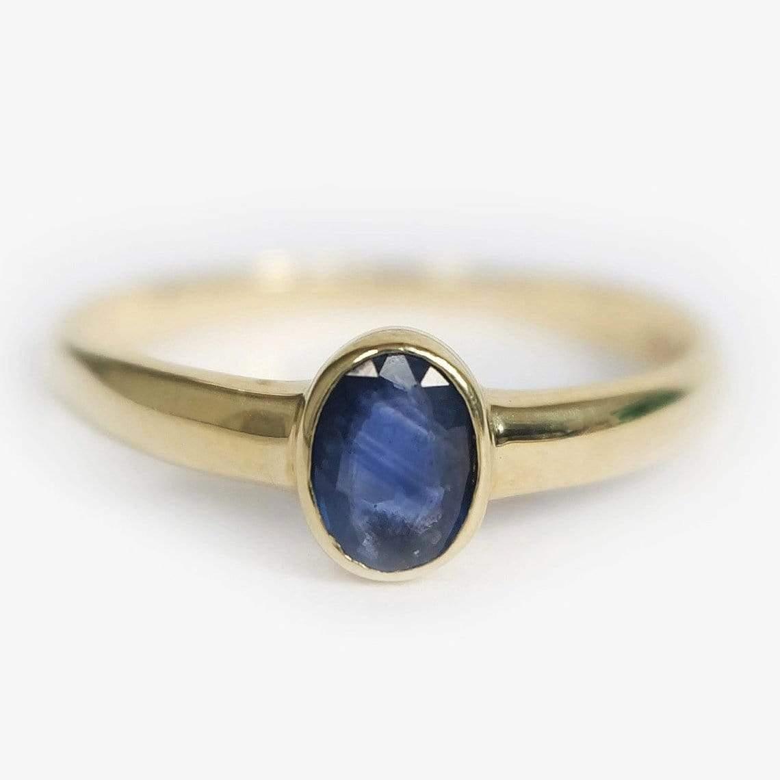 0.60 Carats 14k Solid Gold Sapphire Engagement Ring - SOVATS