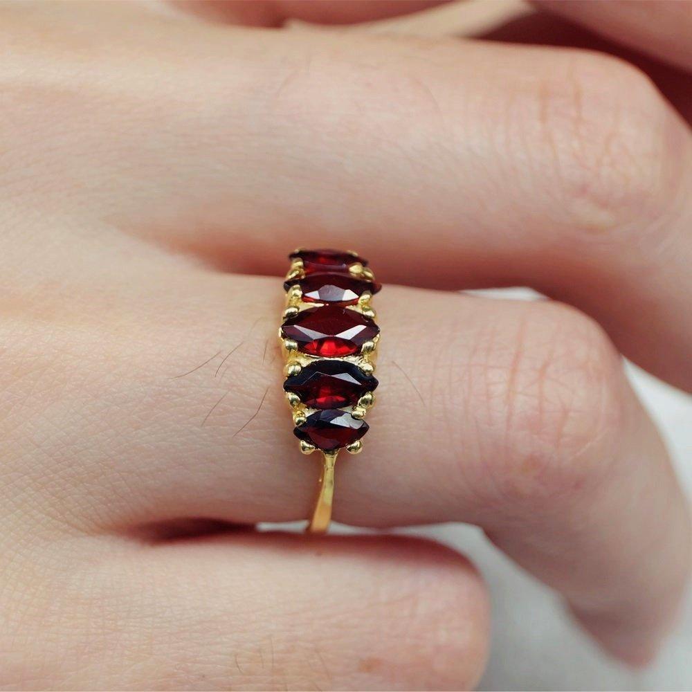 0.70 Carats 14k Solid Gold Garnet Engagement Ring - SOVATS