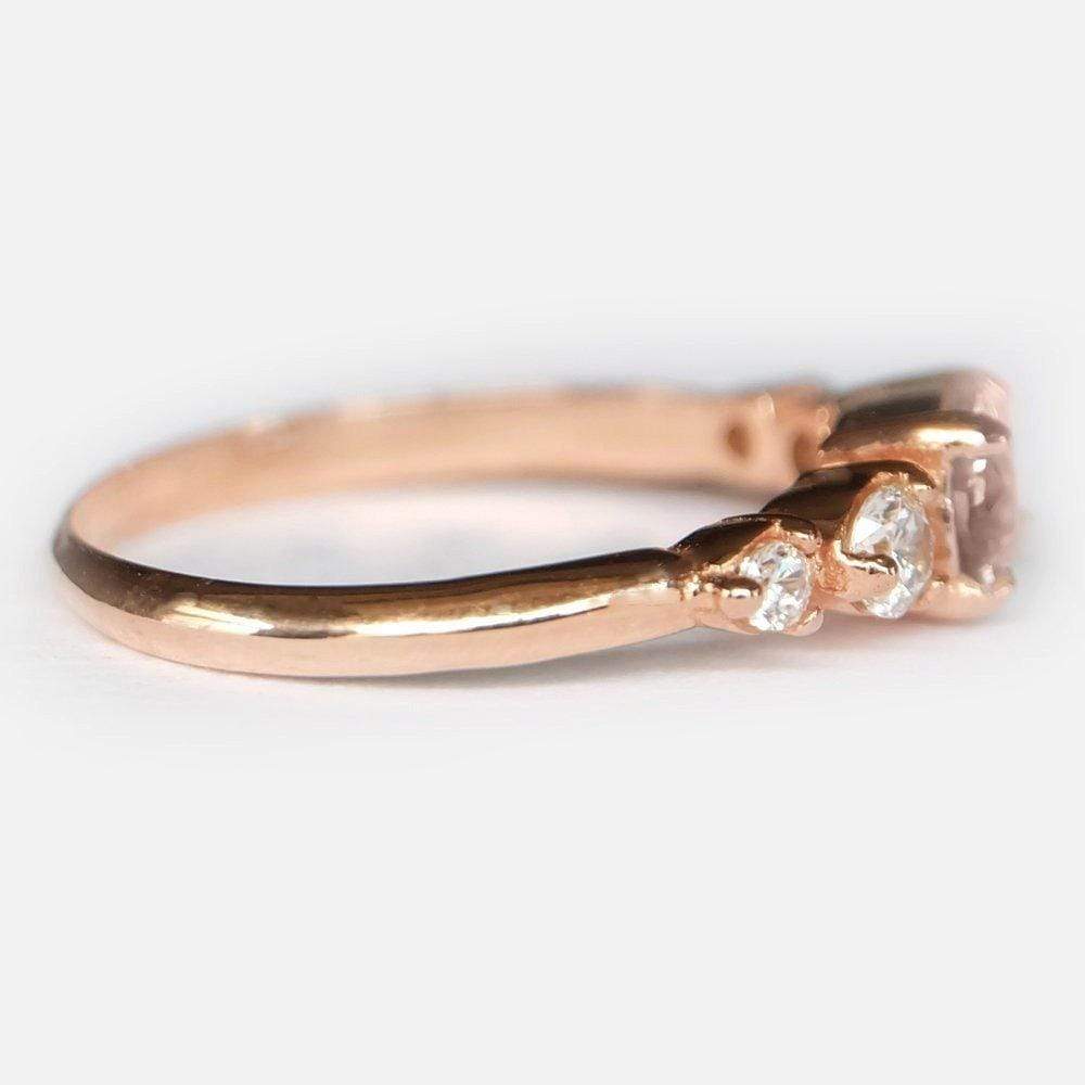 0.80 Carats 14k Solid Rose Gold Morganite Engagement Ring - SOVATS