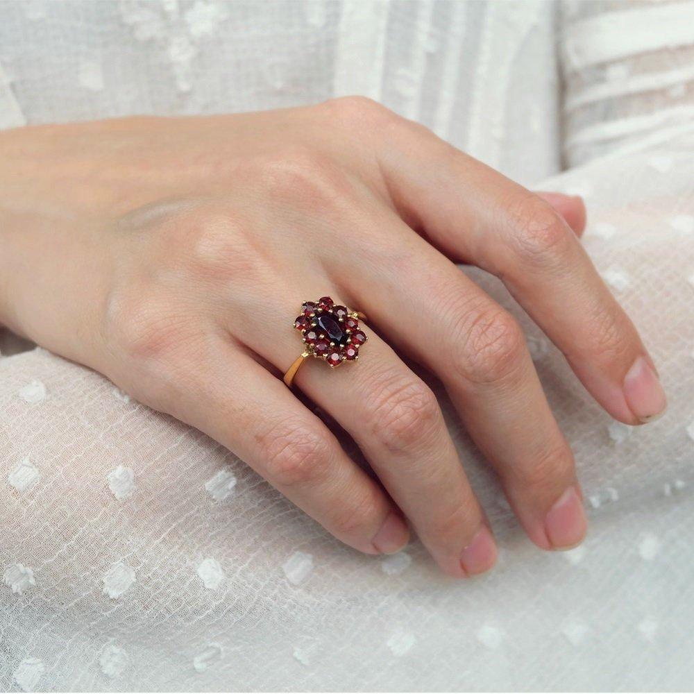 1.50 Carats 14k Solid Gold Garnet Engagement Ring - SOVATS