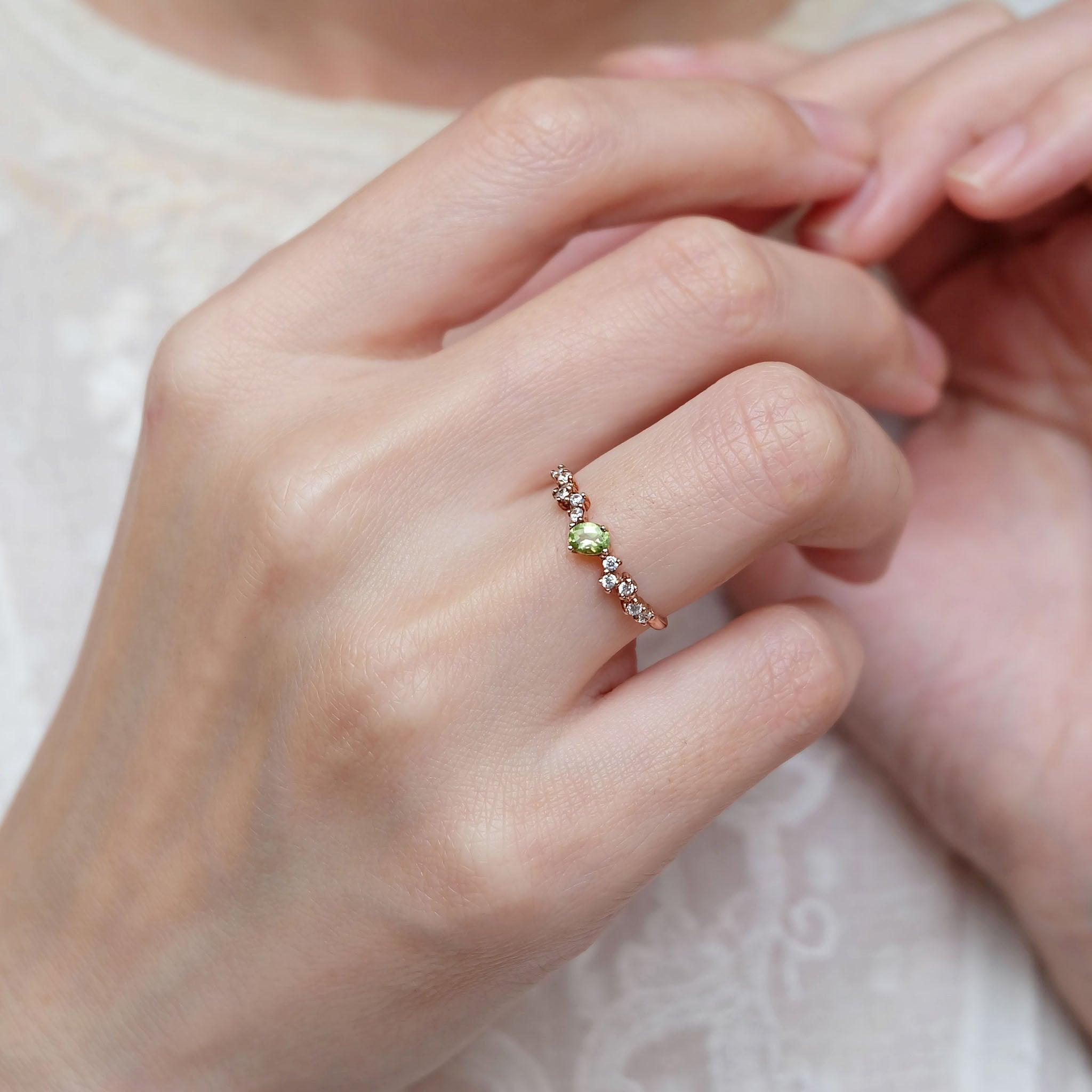 Peridot Diamond Ring Cacilie - SOVATS