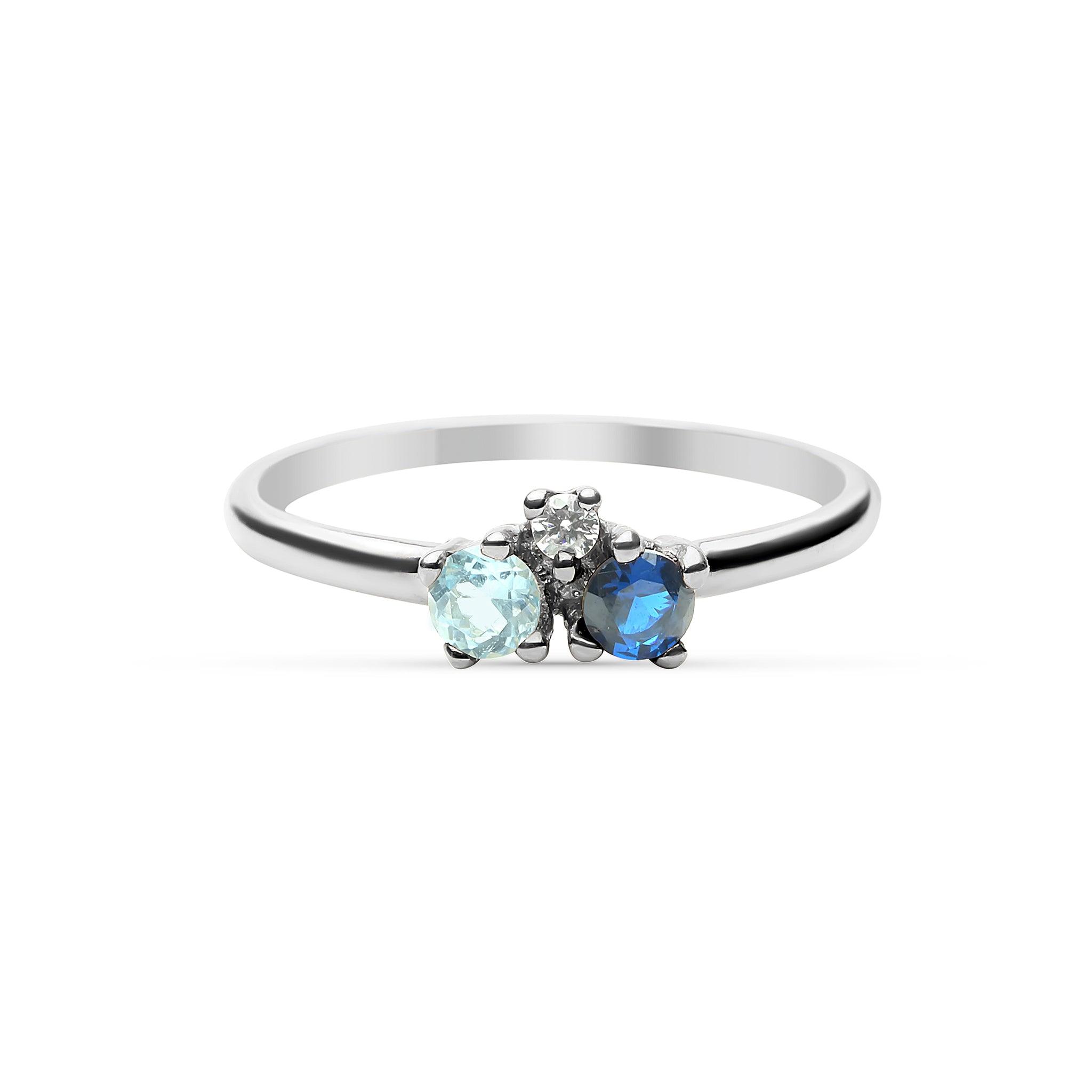 Blue Topaz Sapphire Ring Duri