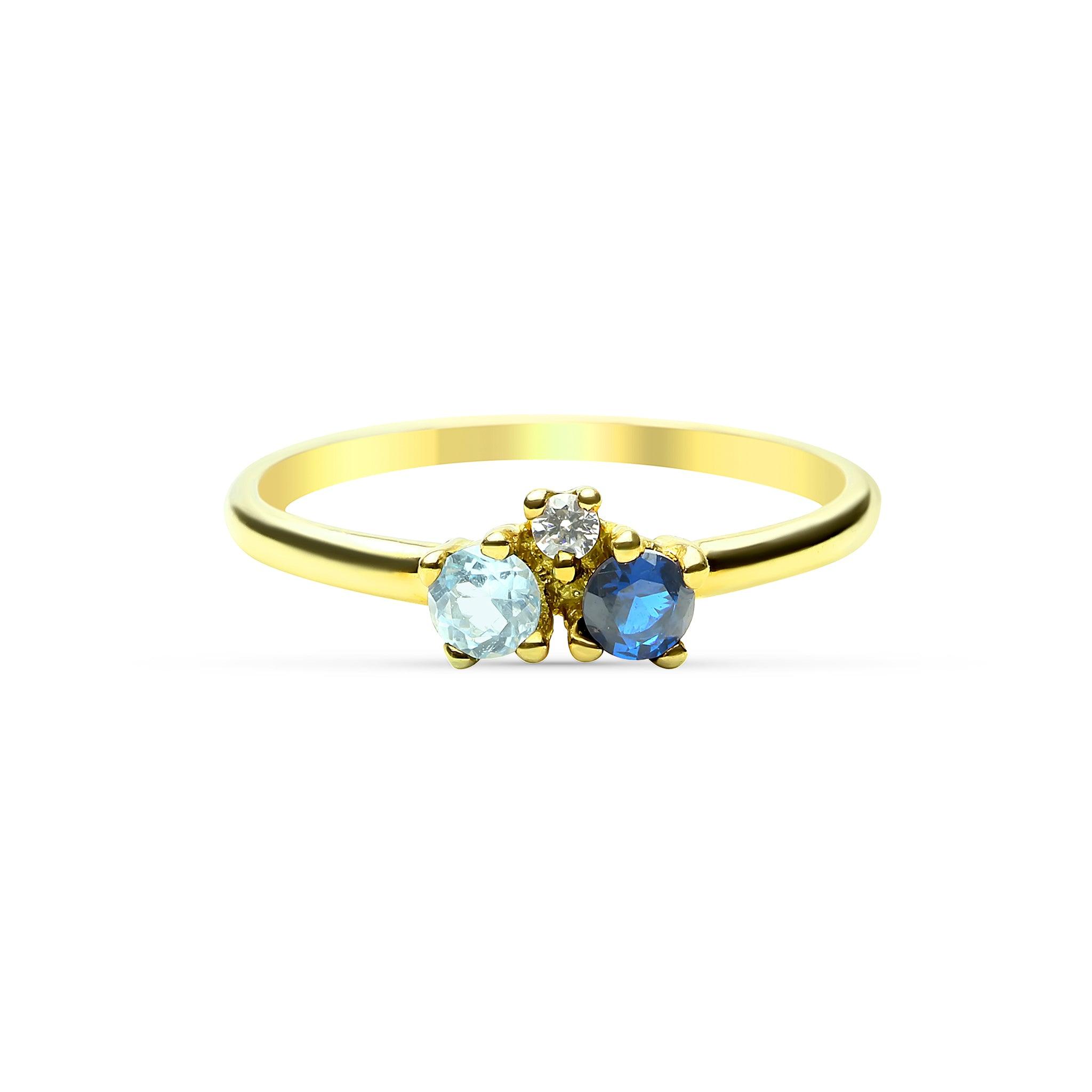Blue Topaz Sapphire Ring Duri