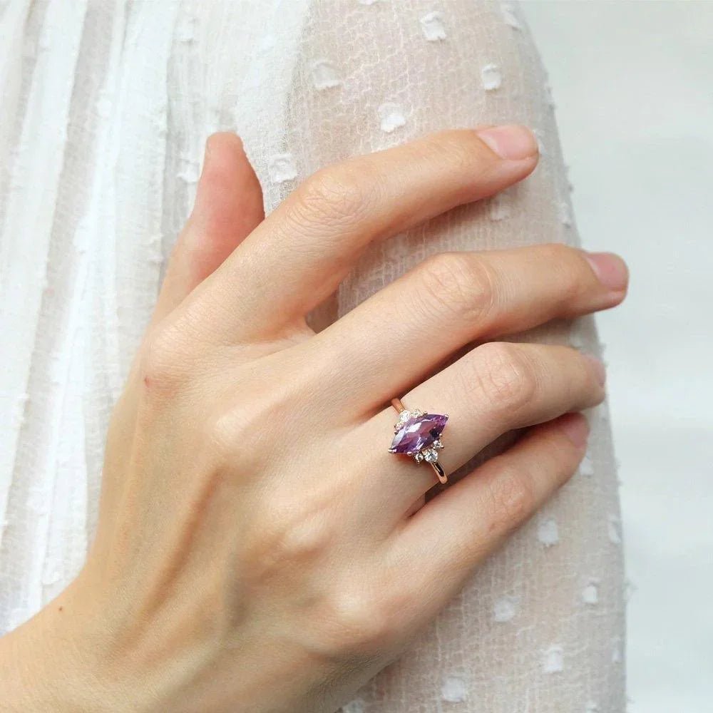 Amethyst Diamond Ring Ayda - SOVATS