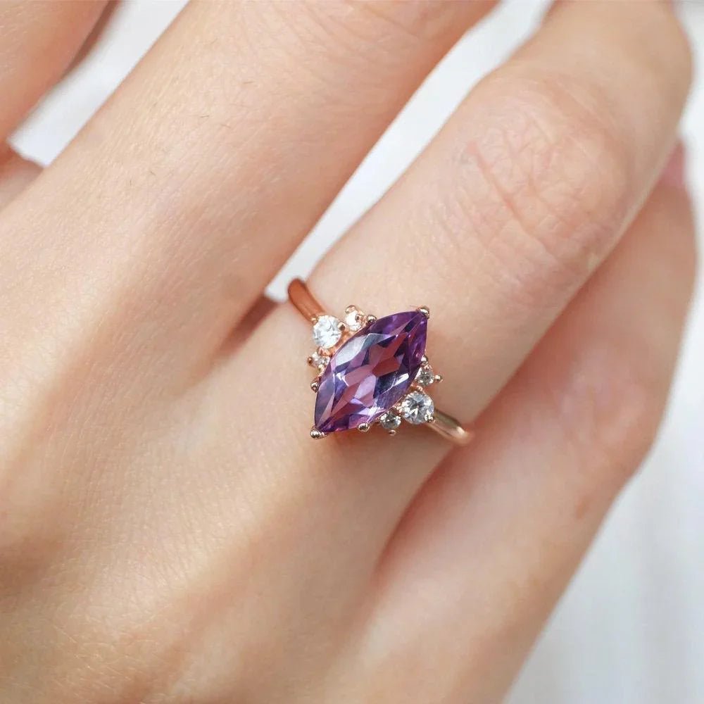 Amethyst Diamond Ring Ayda - SOVATS