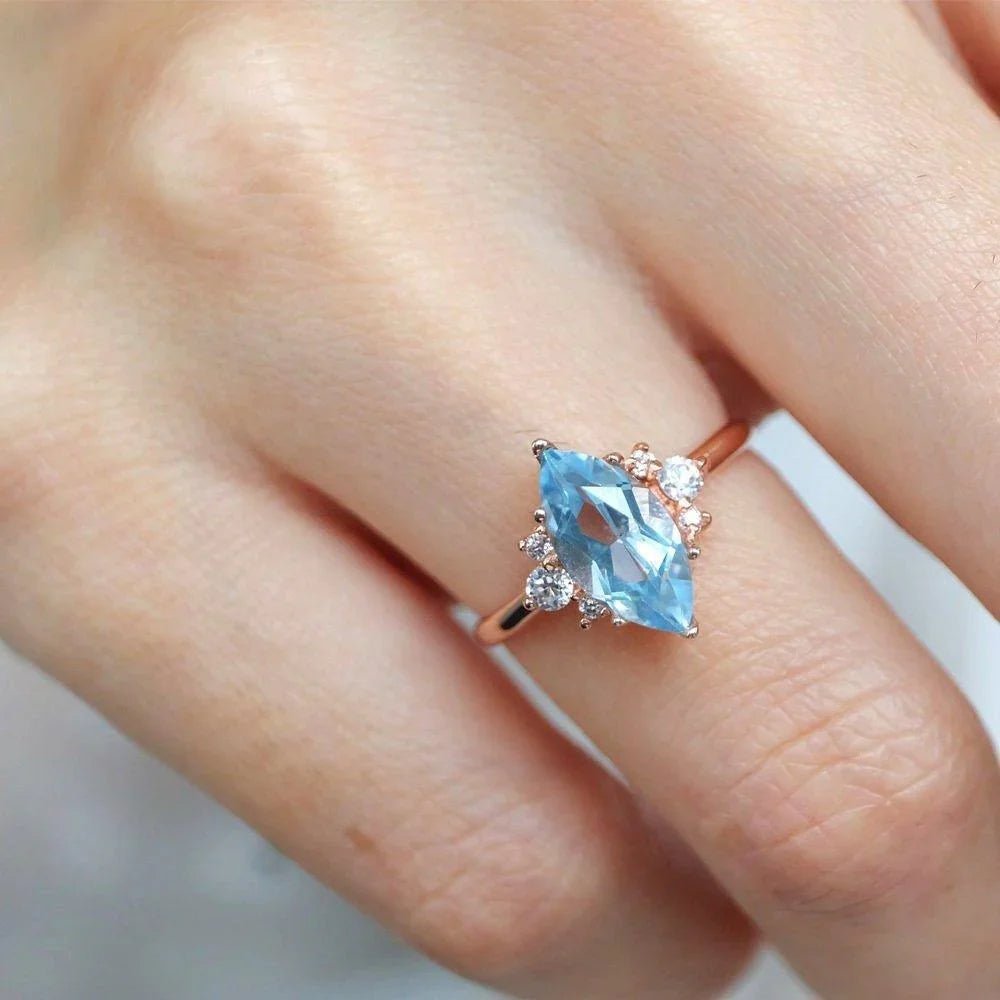 Aquamarine Diamond Ring Ayda - SOVATS