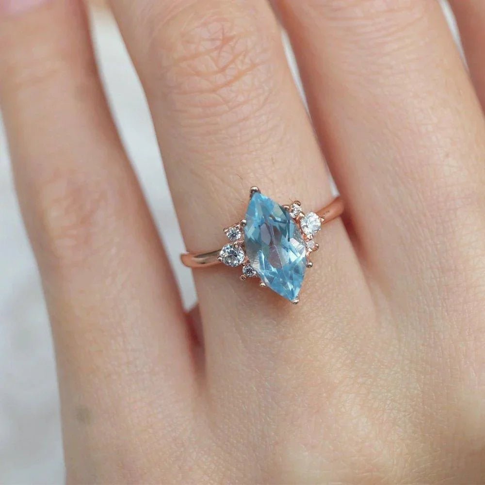 Aquamarine Diamond Ring Ayda - SOVATS