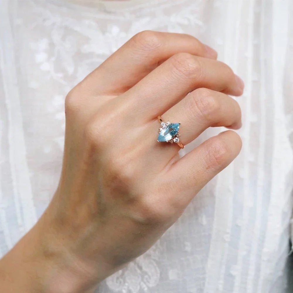 Aquamarine Diamond Ring Ayda - SOVATS