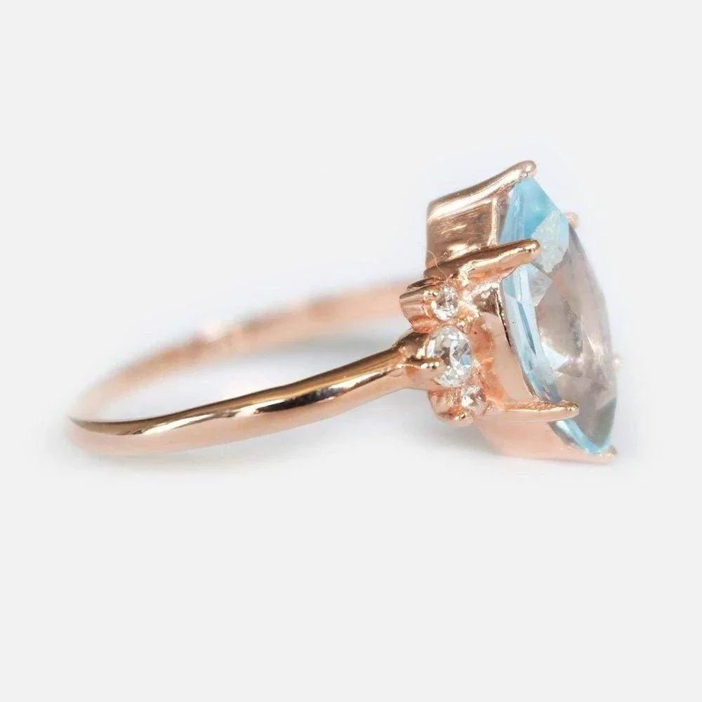 Aquamarine Diamond Ring Ayda - SOVATS