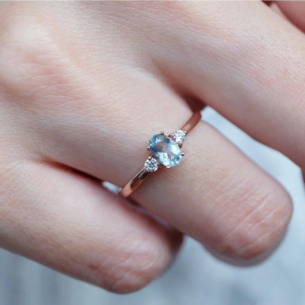 Aquamarine Diamond Ring Laurine - SOVATS