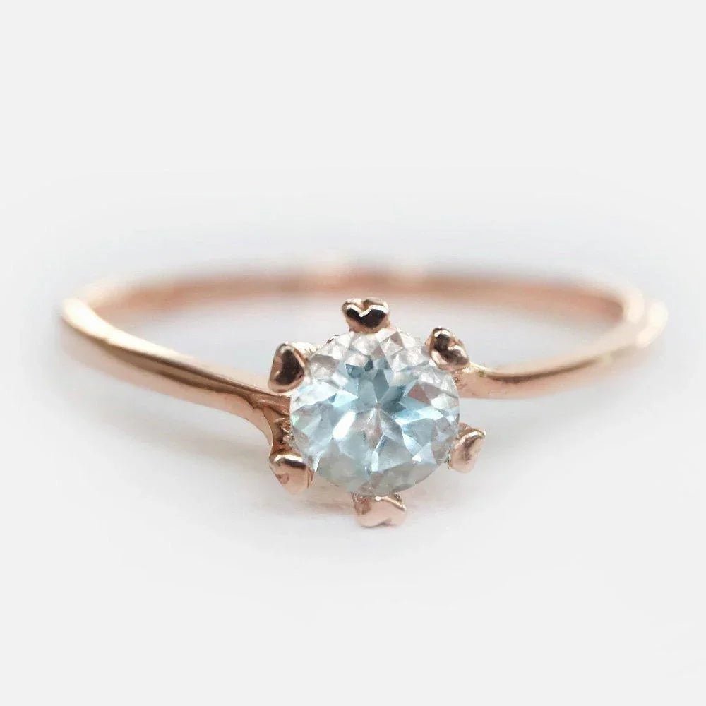 Aquamarine Solitaire Ring Elenda - SOVATS