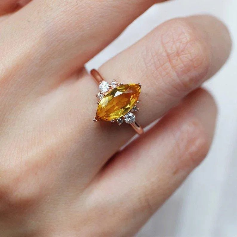 Citrine Diamond Ring Ayda - SOVATS